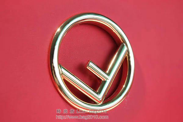 FENDI女包 大紅色 KAN I LOGO 中號手袋 芬迪女斜挎包 可斜背或手拿  fdz2093